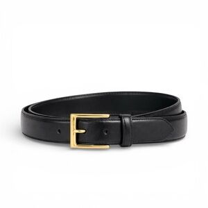 Polo Ralph Lauren Mens Black Italian Leather Belt Gold Buckle Size 40